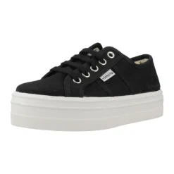 Sneakers Plateforme en Toile Blanche