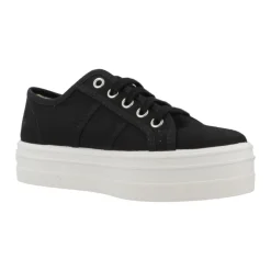Sneakers Plateforme en Toile Blanche
