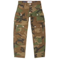 Strass Denim Cargo Trousers