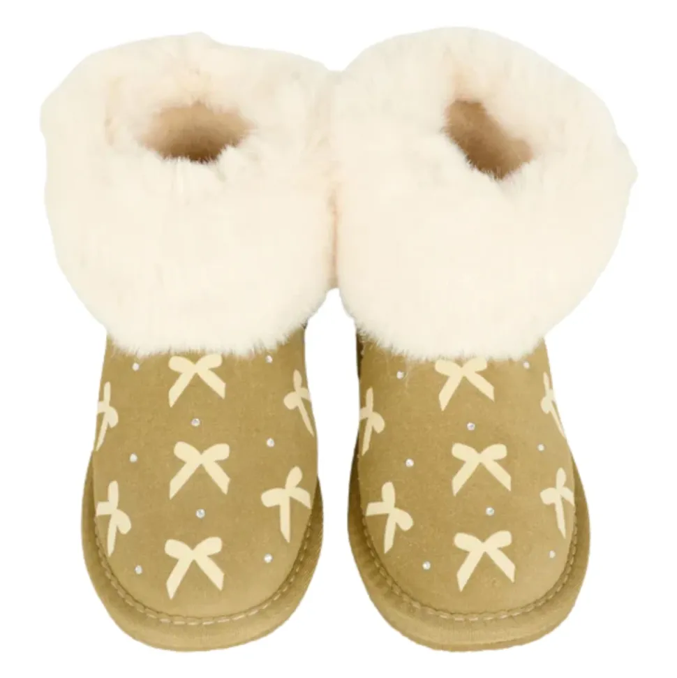 Suede Leather Bow Boots