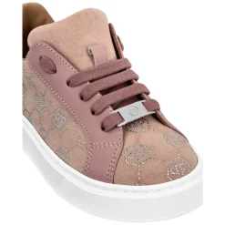 Suede Lo-Top Sneakers Monogram Strass