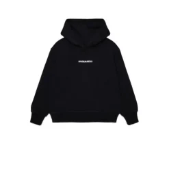 Sweat à capuche avec logo et poignets côtelés