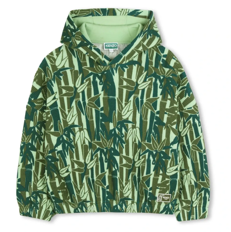 Sweatshirt à capuche imprimé bambou