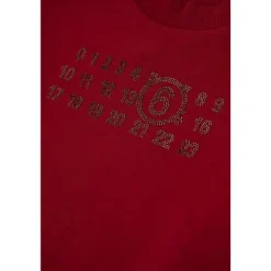 Sweatshirt court à col rond avec logo strass