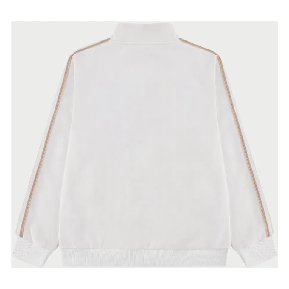 Sweat-shirt Paris à col montant et monogramme jacquard zippé