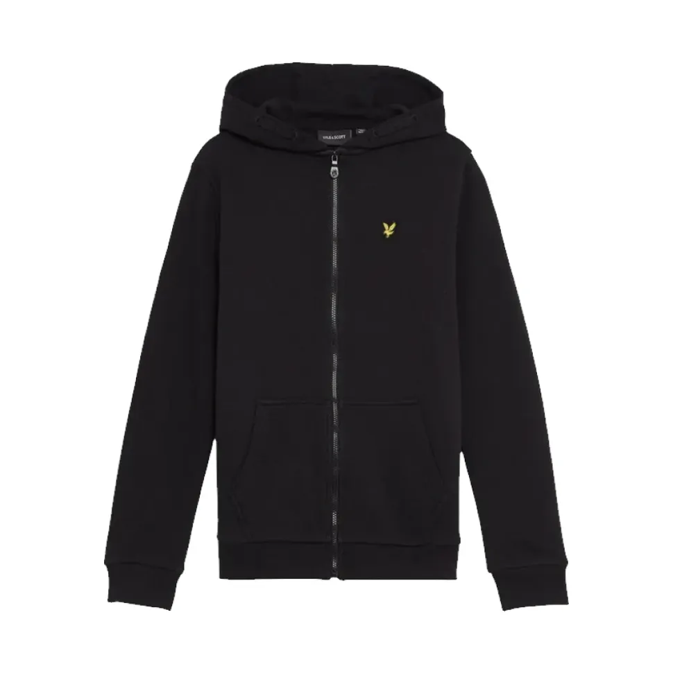 Sweatshirt z kapturem z bawełny pętelkowej z pełnym zamkiem
