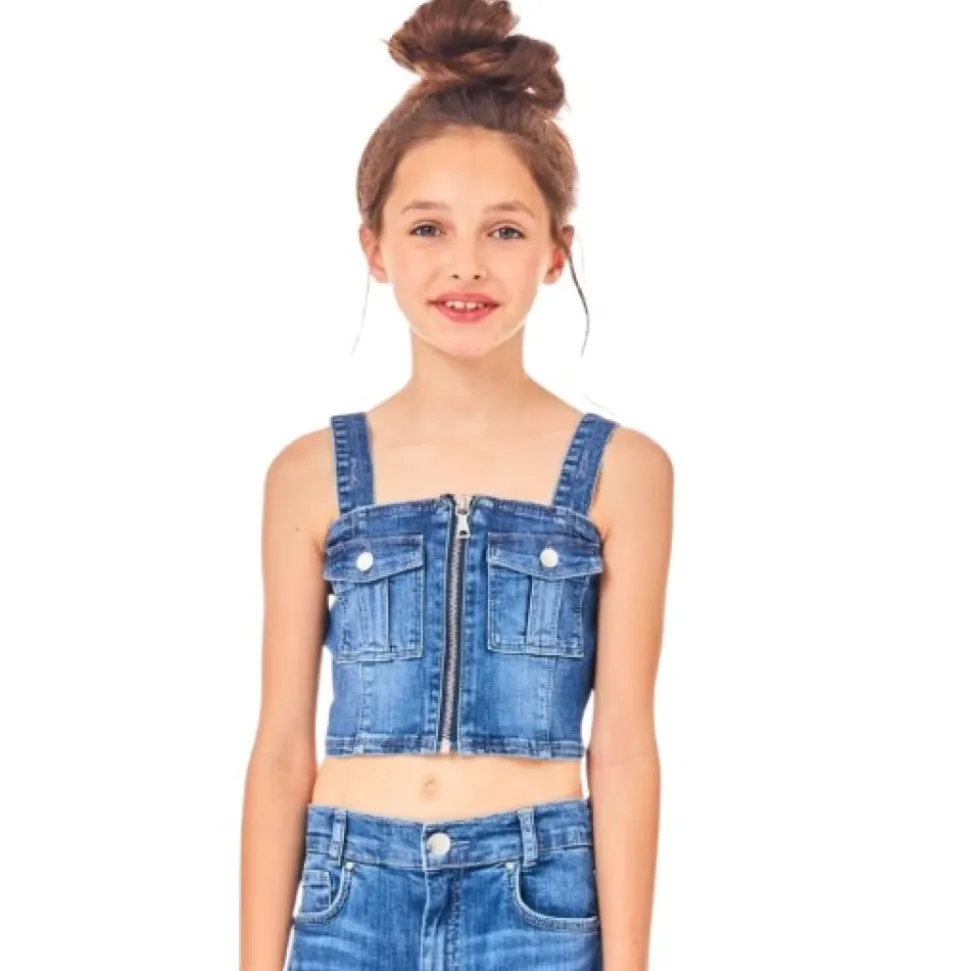 Top en jean sans manches