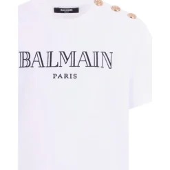 T-shirt avec Détail de Boutons et Logo