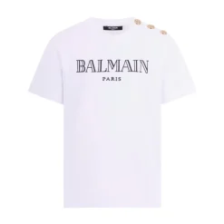 T-shirt avec Détail de Boutons et Logo