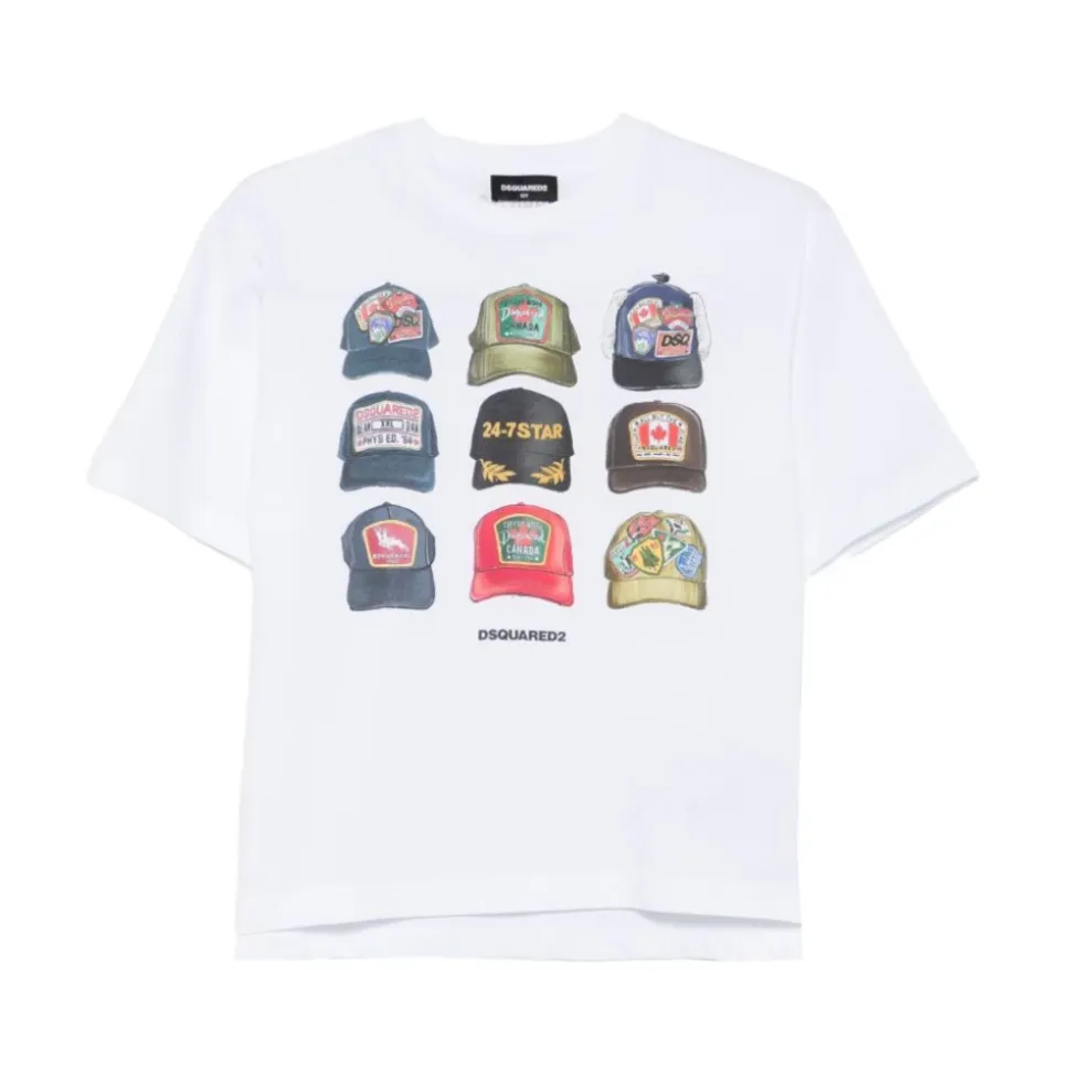 T-shirt avec imprimé casquette et logo
