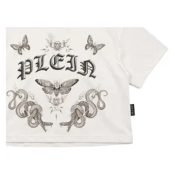 T-shirt court avec logo orné