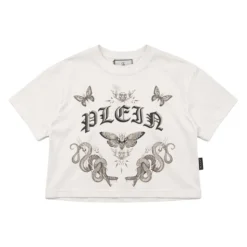 T-shirt court avec logo orné