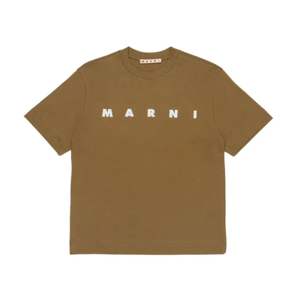 T-shirt en coton côtelé avec logo Frame