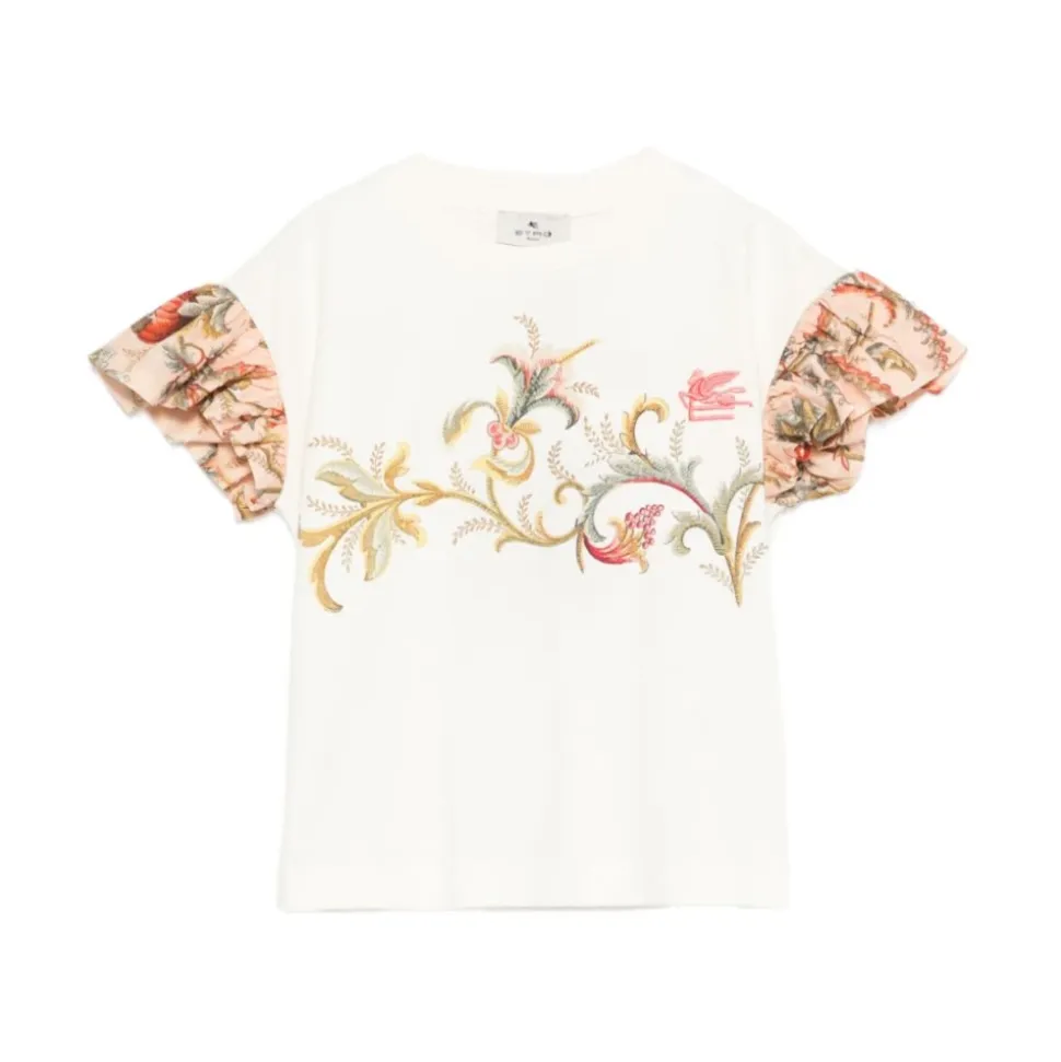T-shirt en coton à imprimé floral