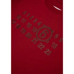 T-shirt logo avec strass et ourlet asymétrique