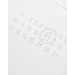 T-shirt logo strass avec ourlet asymétrique