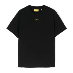 T-shirt Noir avec Logo Imprimé et Col Rond