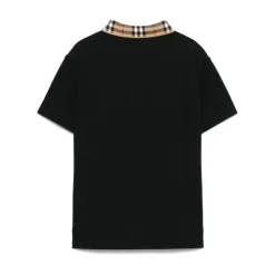 T-Shirt Polo à Manches Courtes avec Col à Carreaux