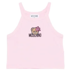 T-shirt Ras du Cou avec Broderie d'Ours en Peluche