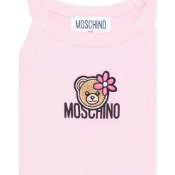 T-shirt Ras du Cou avec Broderie d'Ours en Peluche