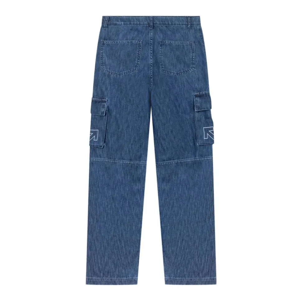 Type Logo Denim Cargo Pants