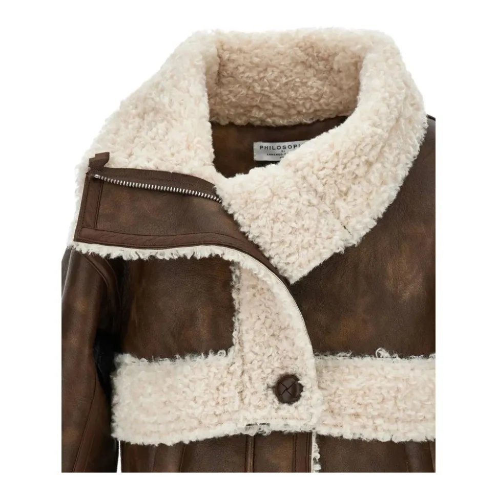 Veste avec Bordure en Shearling