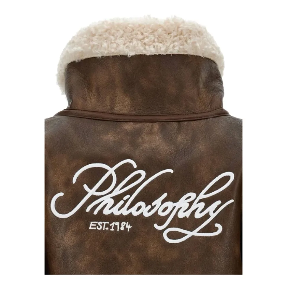 Veste avec Bordure en Shearling