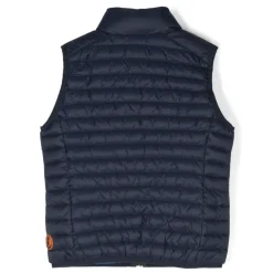 Veste Bleue Sans Manches Col Montant Rembourrée