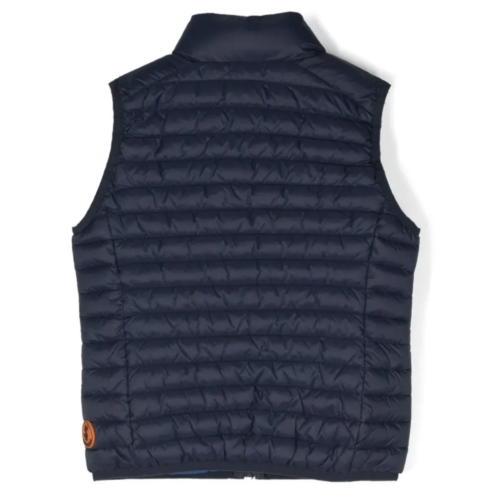 Veste Bleue Sans Manches Col Montant Rembourrée
