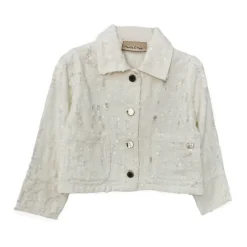 Veste en coton effet denim avec sequins