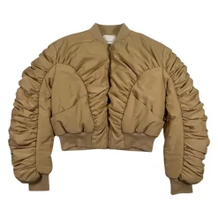 Veste Enfant Beige avec Inserts Côtelés