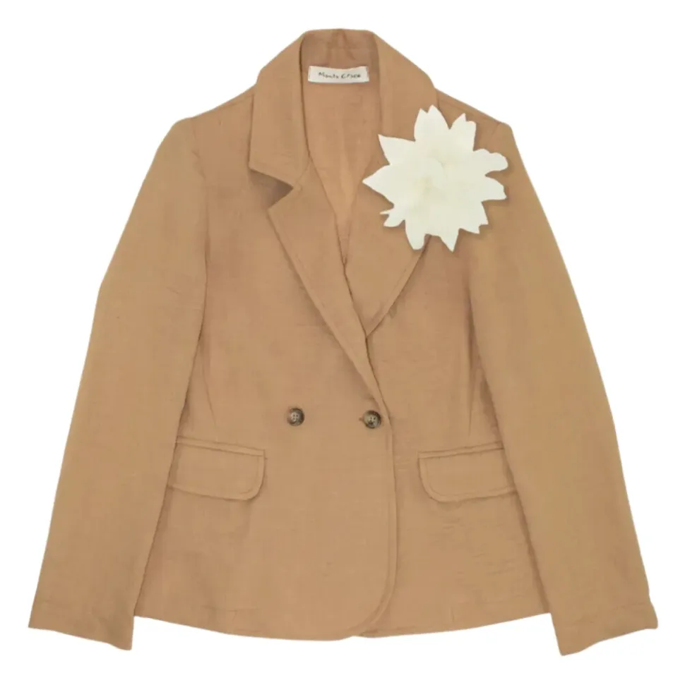 Veste Enfant Beige, Design Double-Breasted