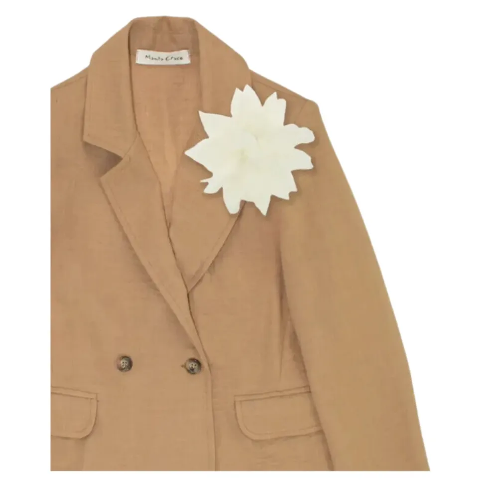 Veste Enfant Beige, Design Double-Breasted