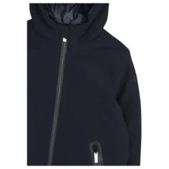 Veste Enfant Bleue Tissu Lisse Capuche