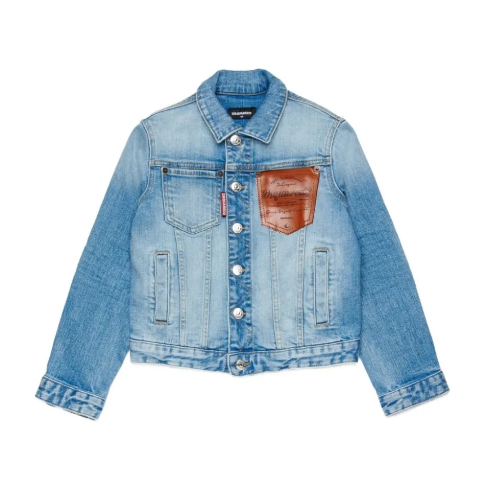 Veste en jean avec logo imprimé