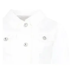 Veste en jean à boutons de cristal