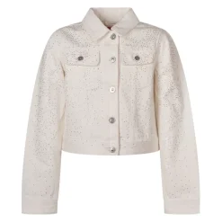 Veste en jean en coton avec clous logo