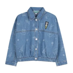 Veste en jean imprimée à appliqués