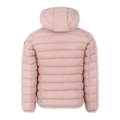 Veste Rose Matelassée en Duvet avec Capuche