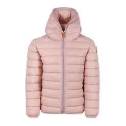 Veste Rose Matelassée en Duvet avec Capuche
