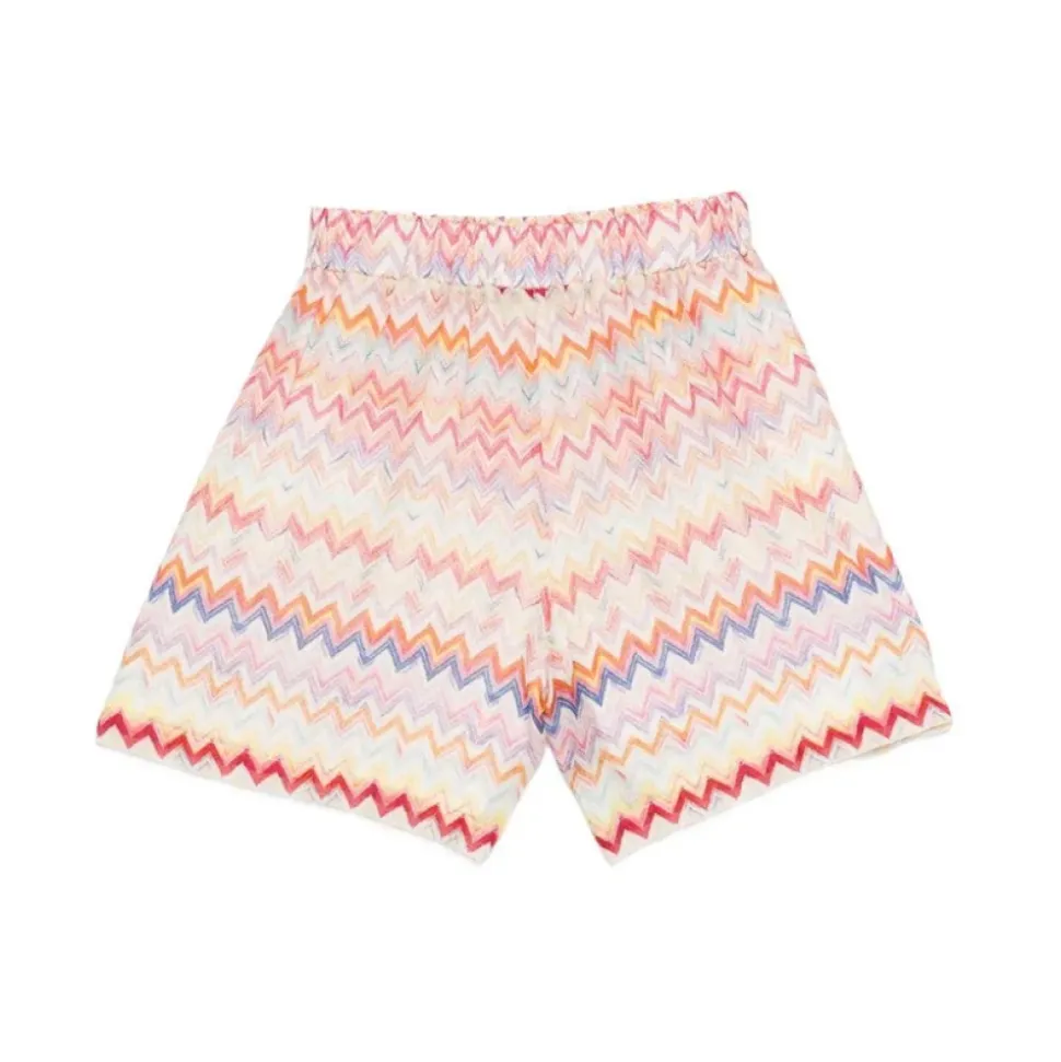 Zig Zag Cotton Bermuda Shorts