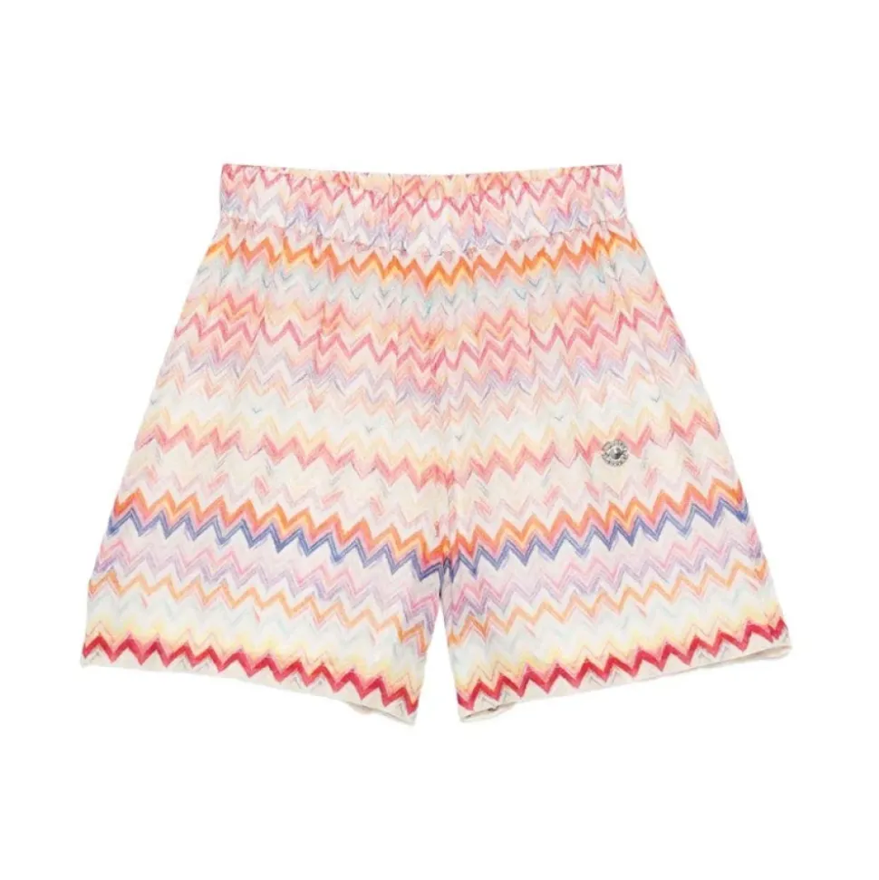 Zig Zag Cotton Bermuda Shorts